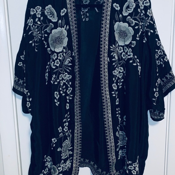 Chelsea & Theodore Tops - Chelsea and Theodore embroidered kimono